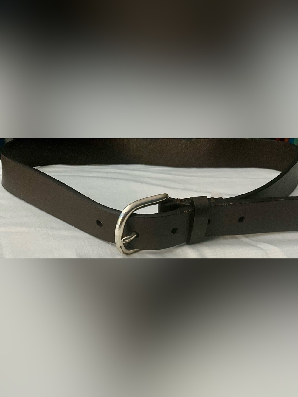🍁 Crewcuts J.Crew Boys Medium Genuine Buffalo Leather Brown Belt Silver Buckle